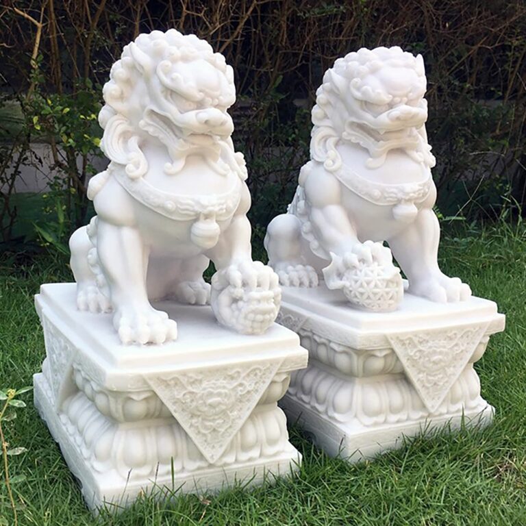 5060235334559 1 Enigma Marble Resin Temple Dog Marble Pair Xl Garden Statue.jpg